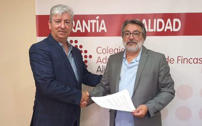 Firma del acuerdo de colaboración entre Conversia y el Colegio de Administradores de Fincas de Alicante