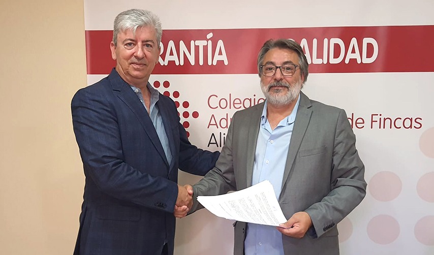 Firma del acuerdo de colaboración entre Conversia y el Colegio de Administradores de Fincas de Alicante